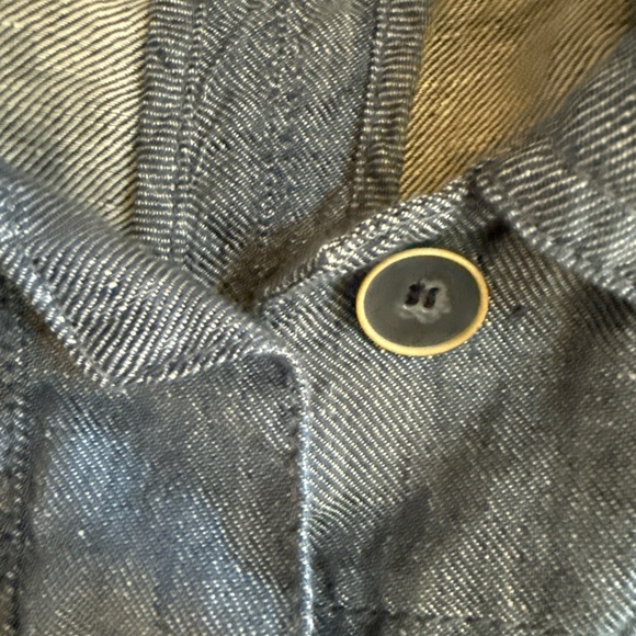 J. McLaughlin Shirt Womens XS Blue Linen Chambray Button Up Coastal Pockets - Picture 5 of 11